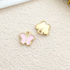 Alloy Dripping Oil Flower Four Leaf Clover Earrings Pendant Accessories