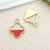 Alloy Dripping Oil Flower Four Leaf Clover Earrings Pendant Accessories