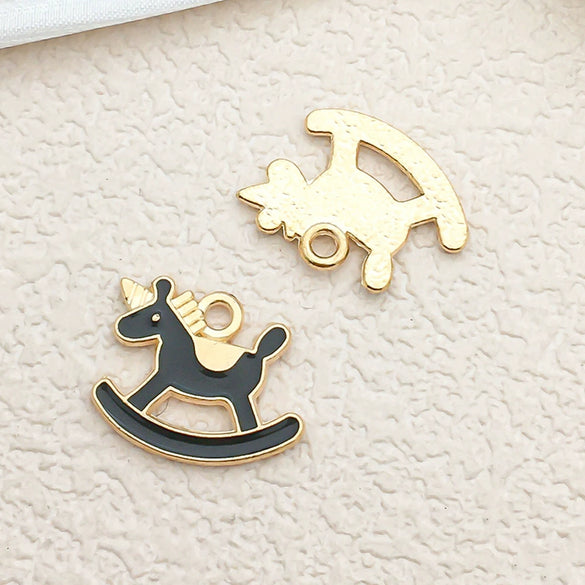 Alloy Dripping Oil Flower Four Leaf Clover Earrings Pendant Accessories