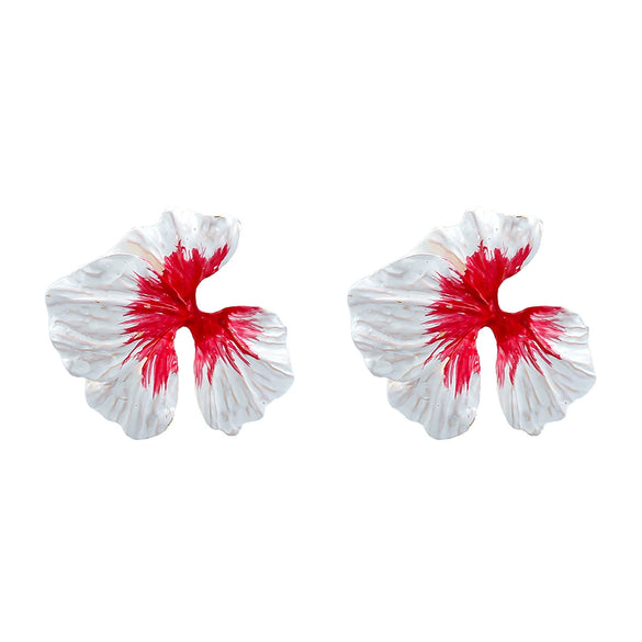 Alloy Dripping Oil Flower Women's Exaggerated Earrings