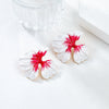 Alloy Dripping Oil Flower Women's Exaggerated Earrings
