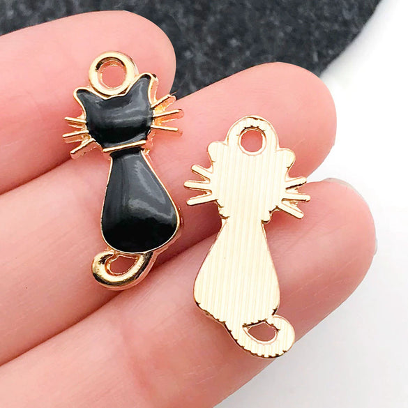Alloy Dripping Oil Funny Pumpkin Cat Hat Halloween Earrings Pendant Jewelry Accessories