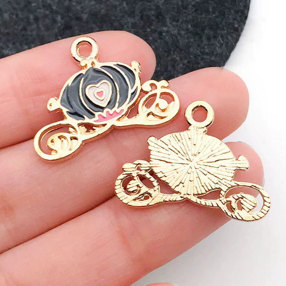 Alloy Dripping Oil Funny Pumpkin Cat Hat Halloween Earrings Pendant Jewelry Accessories