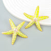 Alloy Dripping Oil Geometric Starfish Earrings For Women Fashionable Summer Style