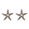 Alloy Dripping Oil Geometric Starfish Earrings For Women Fashionable Summer Style