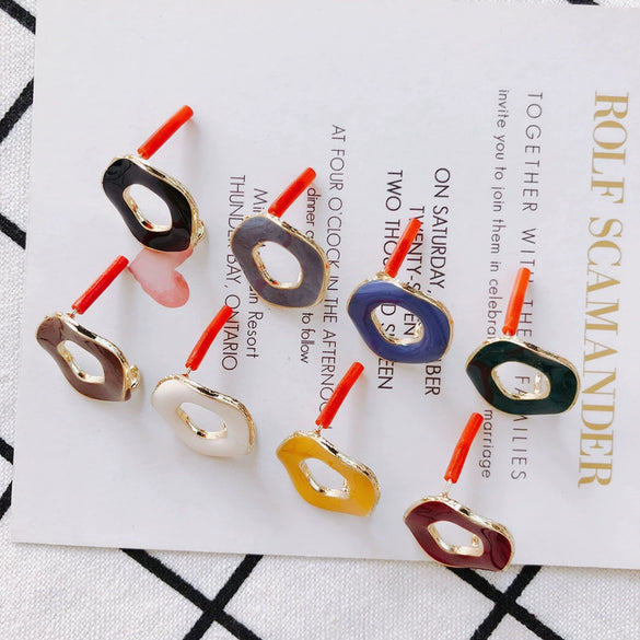 Alloy Dripping Oil Jewelry Accessories Vintage Style Earrings
