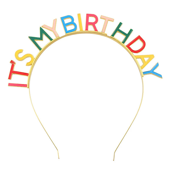 Alloy Dripping Oil Letter Birthday Headband For Women