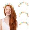 Alloy Dripping Oil Letter Birthday Headband For Women