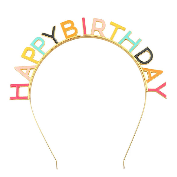 Alloy Dripping Oil Letter Birthday Headband For Women