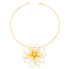 Alloy Dripping Oil Plants Flowers Style Hollow Double Petal Earrings Jewelry