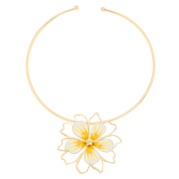 Alloy Dripping Oil Plants Flowers Style Hollow Double Petal Earrings Jewelry