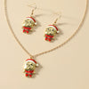 Alloy Dripping Oil Puppy Style Earrings And Necklace Set