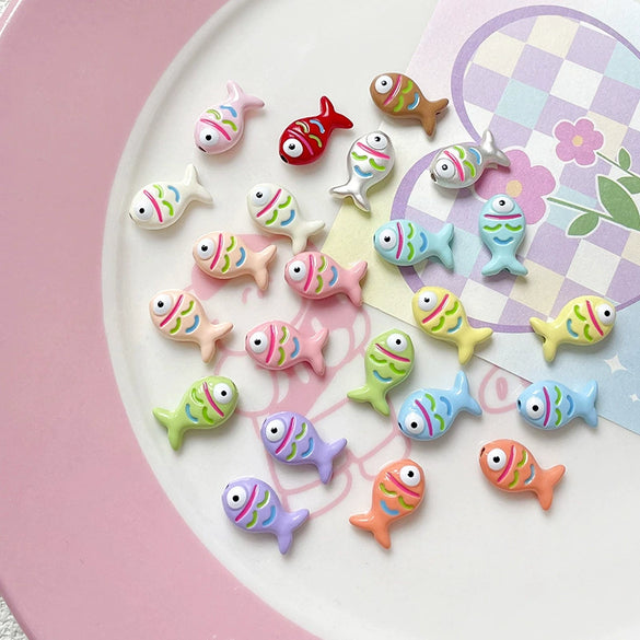 Alloy Dripping Oil Small Fish Beaded Jewelry Bracelet Necklace Mobile Phone Chain Accessories