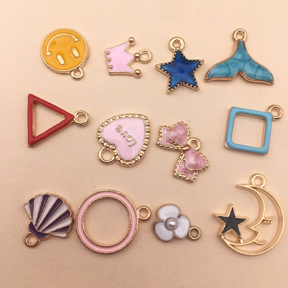 Alloy Dripping Oil Strawberry Style Diy Jewelry Accessories Pendants For Earrings Necklaces And Bracelets