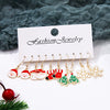 Alloy Drop Earrings With Christmas Elements And Geometric Design