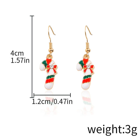Alloy Drop Earrings With Christmas Elements And Geometric Design