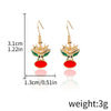 Alloy Drop Earrings With Christmas Elements And Geometric Design