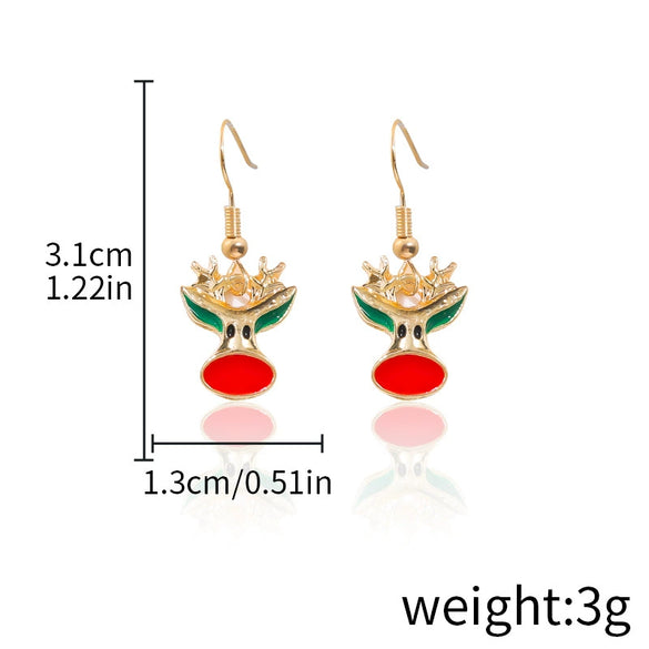 Alloy Drop Earrings With Christmas Elements And Geometric Design