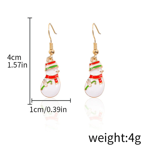 Alloy Drop Earrings With Christmas Elements And Geometric Design