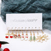 Alloy Drop Earrings With Christmas Elements And Geometric Design