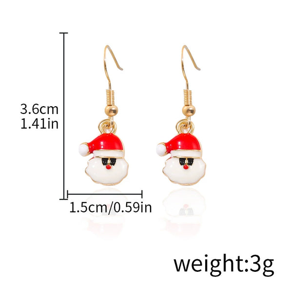 Alloy Drop Earrings With Christmas Elements And Geometric Design