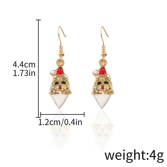 Alloy Drop Earrings With Christmas Elements And Geometric Design