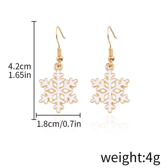 Alloy Drop Earrings With Christmas Elements And Geometric Design