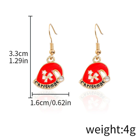 Alloy Drop Earrings With Christmas Elements And Geometric Design