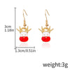 Alloy Drop Earrings With Christmas Elements And Geometric Design