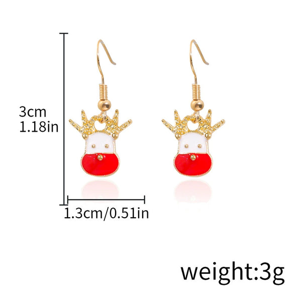 Alloy Drop Earrings With Christmas Elements And Geometric Design