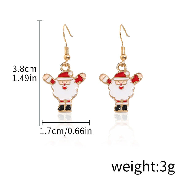 Alloy Drop Earrings With Christmas Elements And Geometric Design