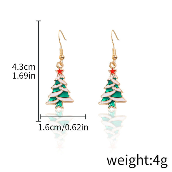 Alloy Drop Earrings With Christmas Elements And Geometric Design