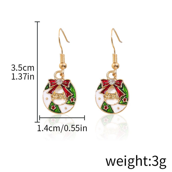 Alloy Drop Earrings With Christmas Elements And Geometric Design