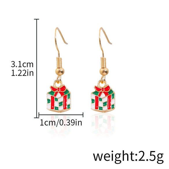 Alloy Drop Earrings With Christmas Elements And Geometric Design