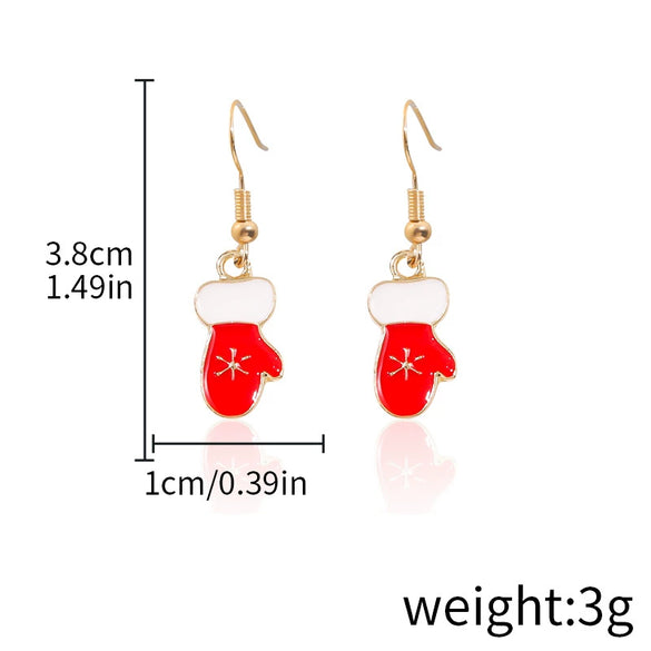 Alloy Drop Earrings With Christmas Elements And Geometric Design