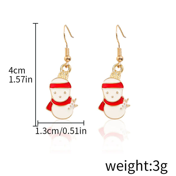 Alloy Drop Earrings With Christmas Elements And Geometric Design