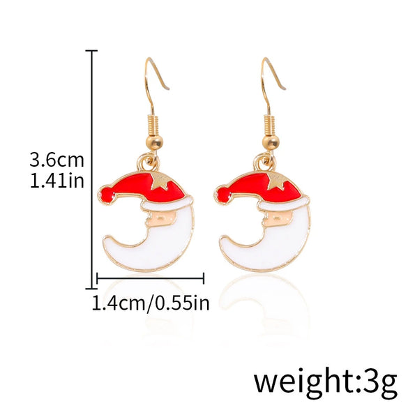 Alloy Drop Earrings With Christmas Elements And Geometric Design