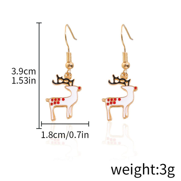 Alloy Drop Earrings With Christmas Elements And Geometric Design