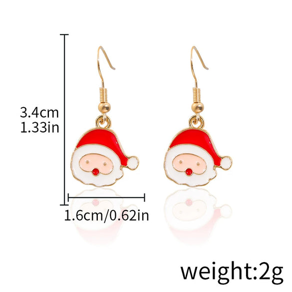 Alloy Drop Earrings With Christmas Elements And Geometric Design