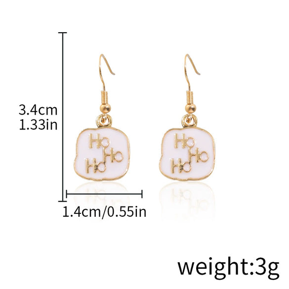 Alloy Drop Earrings With Christmas Elements And Geometric Design
