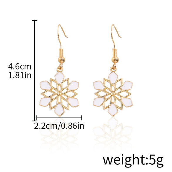Alloy Drop Earrings With Christmas Elements And Geometric Design