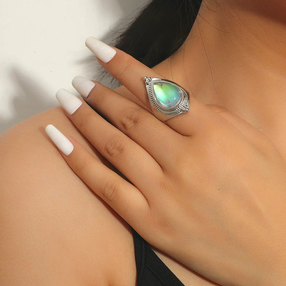 Alloy Drop Shape Diamond Ring For Women