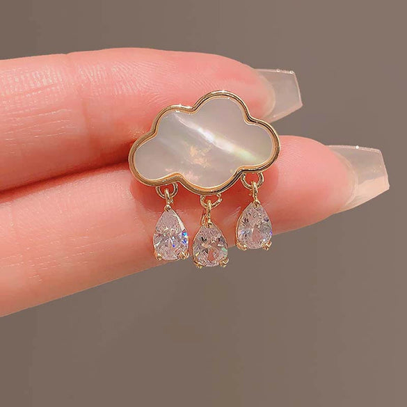 Alloy Drop Shape Electroplated Women's Antiglow Button Collar Cloud Brooch Fixed Clothes Pin Accessories