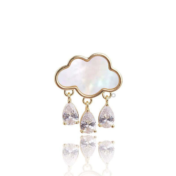 Alloy Drop Shape Electroplated Women's Antiglow Button Collar Cloud Brooch Fixed Clothes Pin Accessories