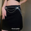Alloy Drop Shape Geometric Multilayer Shoulder Chain Necklace Set With Diamonds For Women