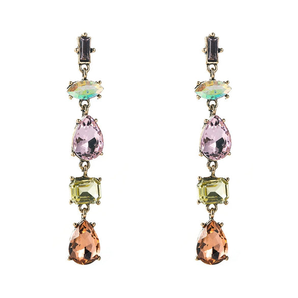 Alloy Drop Shape Simple Diamond Earrings