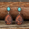 Alloy Dropshaped Electroplated Women's Ethnic Style Brown Turquoise Earrings