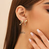 Alloy Dropshaped Geometric Liquid Metal Stud Earrings For Women With Electroplating