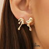 Alloy Dropshaped Geometric Liquid Metal Stud Earrings For Women With Electroplating