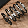 Alloy Dumbbell Geometric Leather Woven Polishing Unisex Men's Bracelet Jewelry Fashion